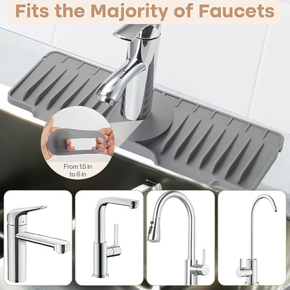 15.75 Inch kitchen Sink Faucet Mat, Silicone Sink Protector&Splash Guard