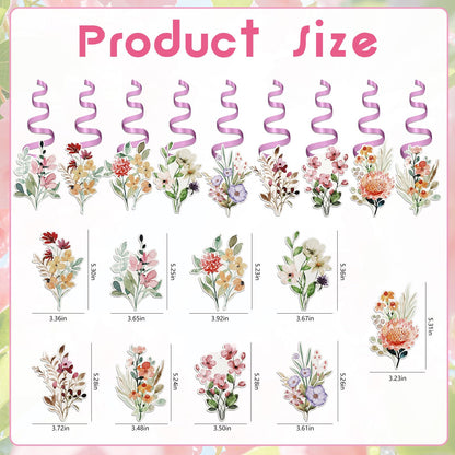 VXXOFXWM 84 Pcs Wildflower Cupcake Toppers,Flower Birthday & Baby in Bloom Baby Shower Cake Decorations for Floral Garden Fairy Party
