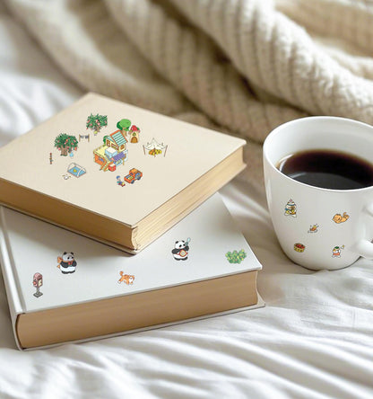 DIY 3D House Stickers, 10 Sets Fun DIY Sticker Scene Make Your Own Mini House Cute Cartoon Animal Scene Stickers for Kids Adult Sticker Art Relief Stress Pass The Time