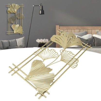 Omabeta Gold Metal Wall Decor, Aristocratic Luxurious Golden Leaf Wall Sculpture Assembly Free Elegant for Hotel