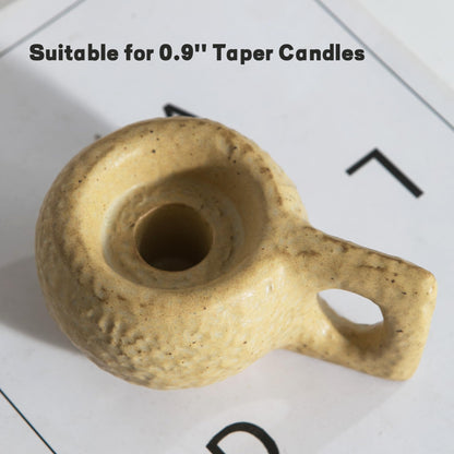Kendiis Candle Holder Ceramic Candlestick Holder, Candlelight Stand for Spell Candles, Taper Candles, and Incense, Halloween Christmas Dining Room Home Decoration Display