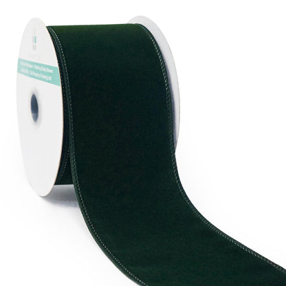 Dark Green Velvet Ribbon 2.5 Inch x 10 Yards for Christmas Tree Topper Home Decoration Wreath Gift Wrapping DIY Craft