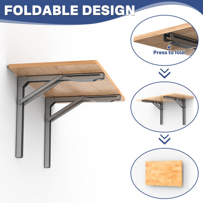 WALMANN Space Saving Wall Mounted Folding Workbench, Heavy Duty Folding Wall Table/Desk for Garage, Workshop, Holds Up to 550 lbs(Tabletop Size: 47.25 x 22.75inch)