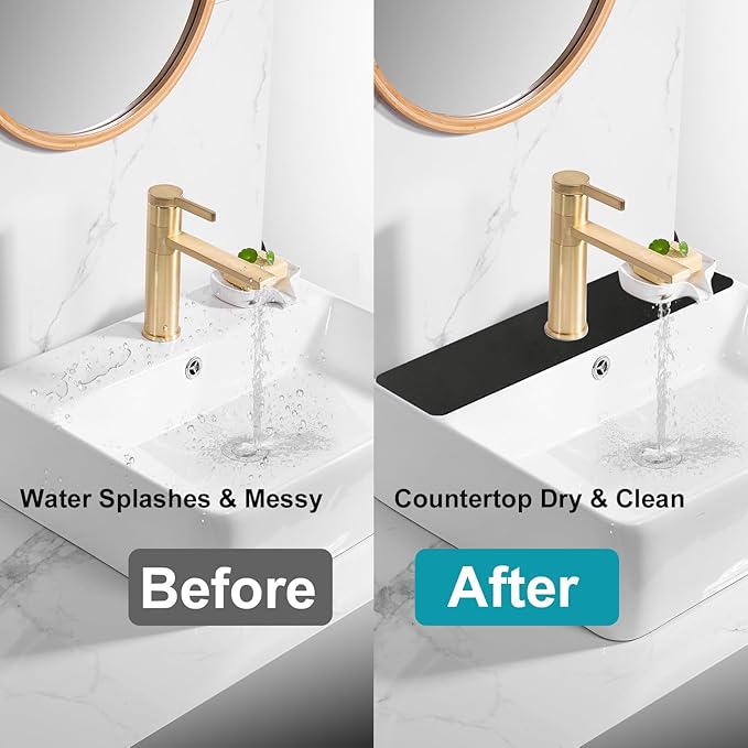 Customizable Faucet Mat for Kitchen Sink: 29"L x 5.5"W Quick Drying Kitchen