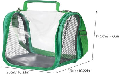 Levemolo Small Portable Bird Cage Carrier for Travel – Lightweight Plastic Parrot and Budgie Travel Cage Bag, Compact Green Pet Bird Carrier for Outdoor Trips and Vacations