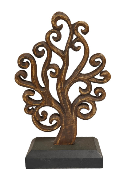 VANIYA CRAFTS® Wooden Carved Handmade Engraved Table Decor Table Sculpture Home Decor Statue for Living Room, Bedroom, Office Desktop, Cabinets (Walnut & Black)