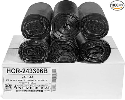 Aluf Plastics High Density Trash Bags, 16 Gallon, 6 Micron,