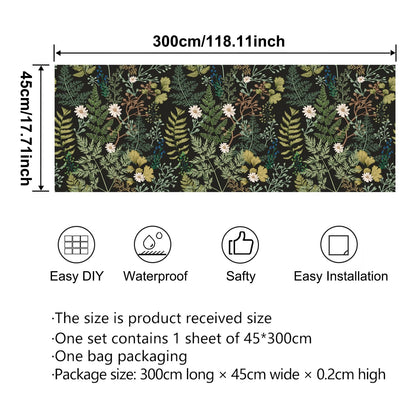 itechpanda Floral Beautiful Wallpaper Peel and Stick Wallpaper Retro Flower Wall Paper Self Adhesive Furniture Cabinet Contact Paper for Cabinet Shelf Drawer Liner Bedroom DIY Decor