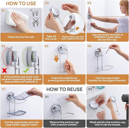 LEVERLOC Soap Dish Holder Suction Cup