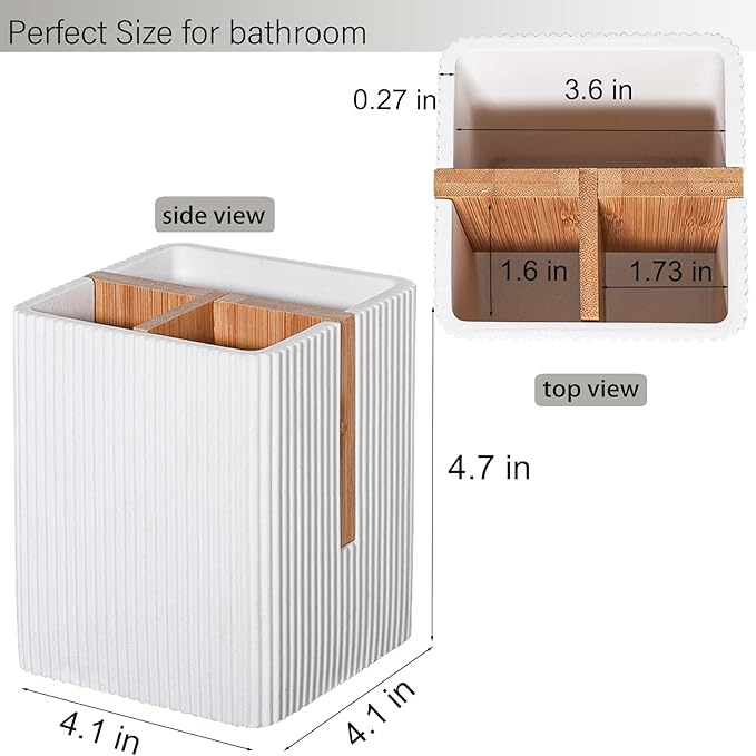 rejomiik Toothbrush Holders for Bathrooms Countertop, 3 Slots Electric Tooth