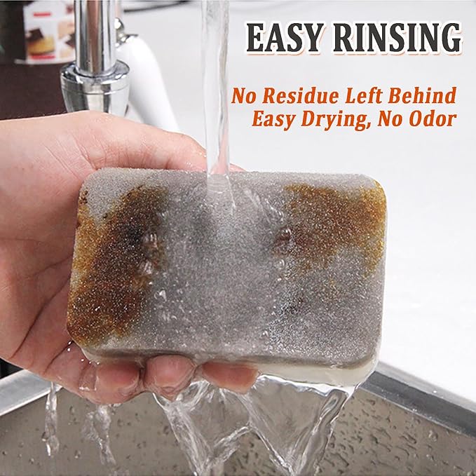 Taeku Natural Kitchen Sponge, 6 Pack Heavy Duty Scrub Cellulose Sponge Premium Multifunction Eco Friendly Cleaning Sponges for Dishes (Grey)