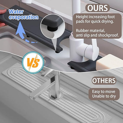 Fast Drying Faucet Mat for Kitchen Sink, Water Absorbent Diatomite Stone Sink