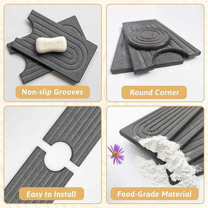 Faucet Mat for Kitchen Sink, Quick Drying Stone Sink Tray, Water Absorbent Soap
