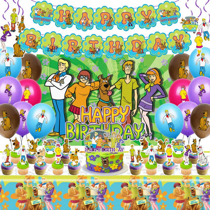 Dog Birthday Party Decorations Supplies, Including Birthday Banner, Tablecloth, Backdrop, Hanging Swirls, Balloons, Cake Toppers for Dog Party Supplies decorations
