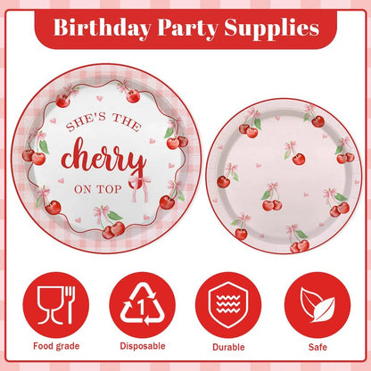 MEHOFOND Pink Bow Floral Baby Shower Party Decorations, Coquette Sweet Girl Paper Plates Cups and Napkins Set, Pastel Pink Bowknot Disposable Tablewares, Baby Girl Baby Shower Party Supplies, Serve 24