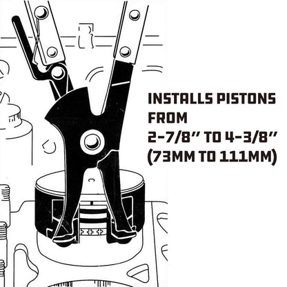Powerbuilt Piston Ring Compressor Tool Set for Car Engine, Vehicle Maintenance Clamps, Ratchet Pliers, Storage Case - 940387