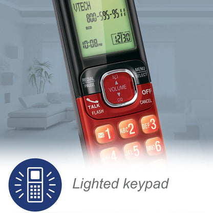 VTech CS6529-4B 4-Handset Cordless Phone with Answering Machine, Caller ID/Call Waiting, DECT 6.0 System, Wall Mountable