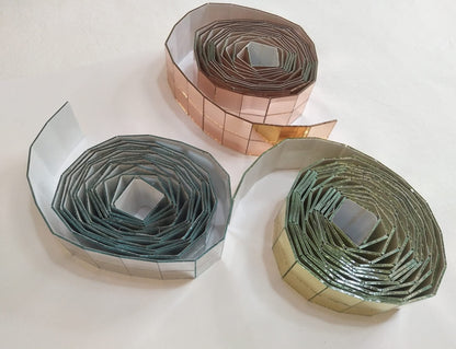 250PCS of 3/4'' Glass Mirror Roll Tiles for Crafts, 2CM Mini Square Glass Mirror Tiles Self Adhesive Mirror Strips for Wall (2.5 Meters, Gold Mirror)