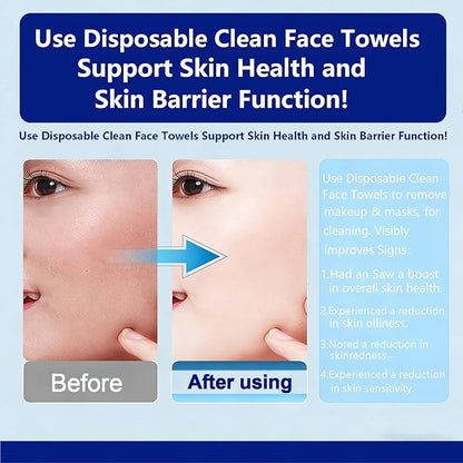 Clean Face Towels, Disposable Face Towels, Makeup Remover Dry Wipes, 10in X