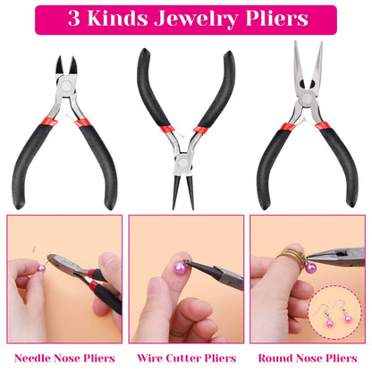 shynek 1857 Pcs Jewelry Making Supplies Kit for Adults, Jewelry Making Tools with Earring Hooks, Findings, Wires, Chains and Helping Hands for Crafts Making and Repair