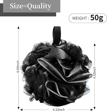 FARMOGA Bath Loofah Sponge Back Scrubber Shower Sponge Soft Mesh Exfoliator Pouf Shower Ball Bath Sponges for Women and Men Bath Accessories