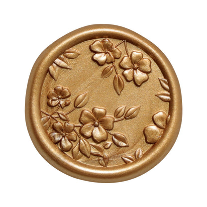 UNIQOOO Wax Seal Stickers - 3D Begonia Wedding Invitation Envelope Botanical Seal Stickers, 50 Pcs Self- Adhesive Antique Gold Stickers, Perfect for Invitation, Christmas, Gift Wrapping, Party