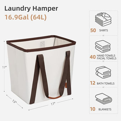 STORAGE MANIAC Collapsible Laundry Caddy, 64L Large Collapsible Laundry Basket