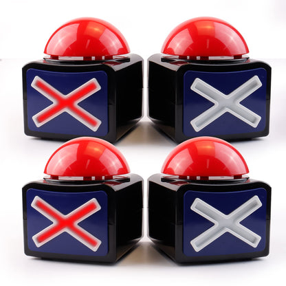 BEAN LIEVE 4Pack Game Buzzer - Quiz Trivia Lights Sound, Red Game Buzzer for Adults