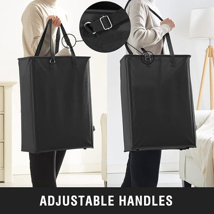Slim Laundry Hamper with Adjustable Long Handles, 45L Small Laundry Baskets