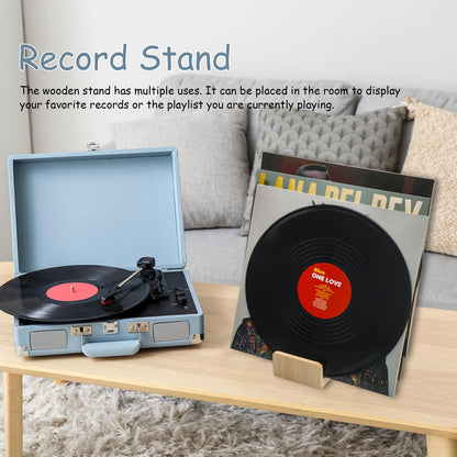 Monciysn 2 Pack 4 Tier Wood Brochure Display Stand, Flyer Display Holder Pamphlet Postcard Magazine Organizer Countertop Display Stand
