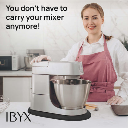 Ibyx Elegant Round Sliding Tray for Your Pressure Cooker, Air Fryer & Heavy Kitchen Appliances - Sturdy, Slides Easily from Under The Cabinet (Natural, 13”)