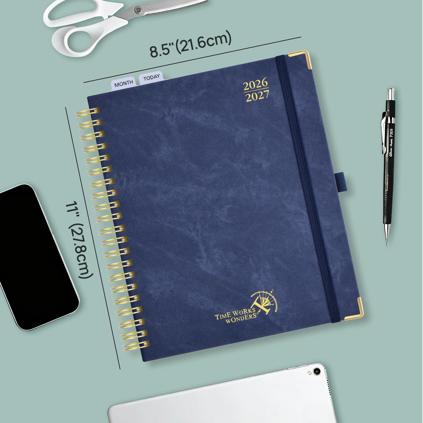 POPRUN Teacher Planner 2026-2027 Academic Year, Large Size 8.5"x 11", Monthly and Weekly Calendar, July 2026 - June 2027, Plan book with Hardcover, Spiral Bound, School Supplies for Classroom - Pink