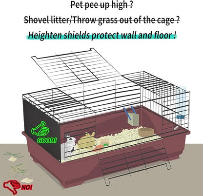 Oncpcare 6 Pack Pet Cage Liner Protection Block Light 10'' x 8.2'' Rabbit Cage Urine Guard Cage Edge Liner Guinea Pig Side Lining Habitat Siding Small Animal Cage Accessories (Black)