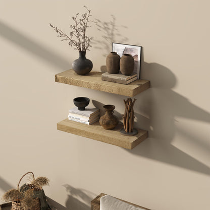 Acovy 24/30/36/40/48/55/72" Unfinished Solid Reclaimed Wood Floating Shelves, Rustic Heavy-Duty Wall Shelves, 8" Deep Floating Shelf for Living Room, Bathroom, Bedroom and Kitchen, Natural