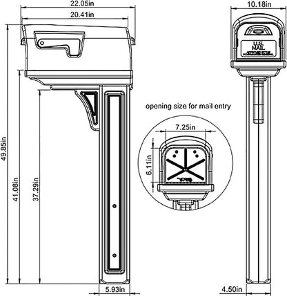 Architectural Mailboxes Classic Plastic Mailbox and Post Kit, GCL100MAM, Mocha