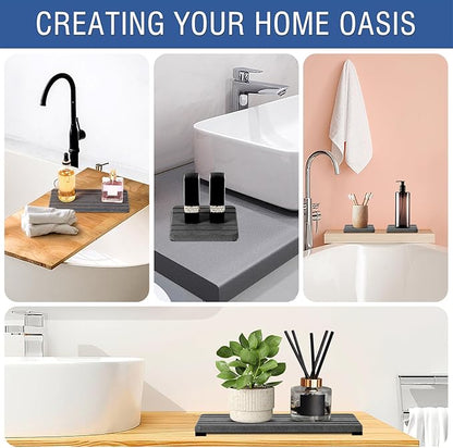3PCS Water Absorbing Stone Tray, DryingNeat Diatomite Stone Sink Tray, Instant