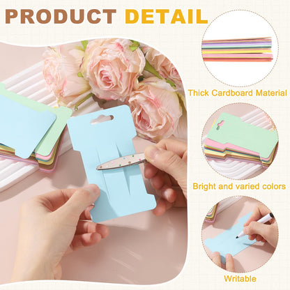PATIKIL 200Pcs Hair Clip Display Cards, 4.5"x2.6" Kraft Paper Hair Bow Clips Holder Card Rectangle Cardboard for Barrette Headband Jewelry Accessory Organizing Selling, Blue