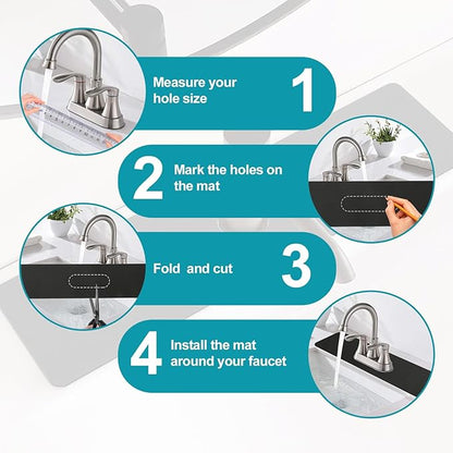 2PCS Customizable Faucet Mat for Kitchen Sink: 30"L x 5.5"W Quick Drying