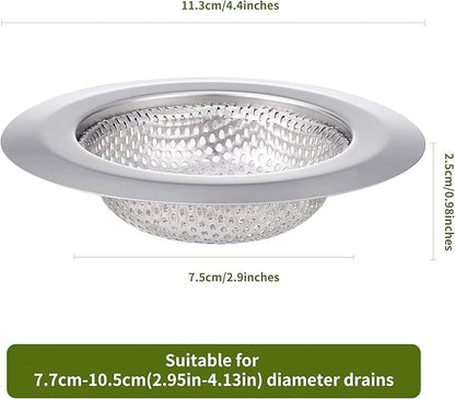 2Pcs Kitchen Sink Drain Strainer, Stainless Steel Kitchen Sink Strainer