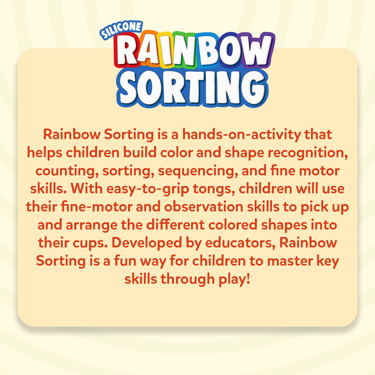 Skillmatics Silicone Rainbow Sorting Game - Learning & Educational Toy, Sorting, Counting & Sequencing Skills, Gift for Toddlers & Preschoolers Ages 3, 4, 5, 6