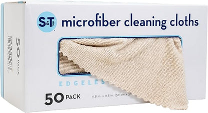 S&T INC. 50 Pack Microfiber Cleaning Cloth