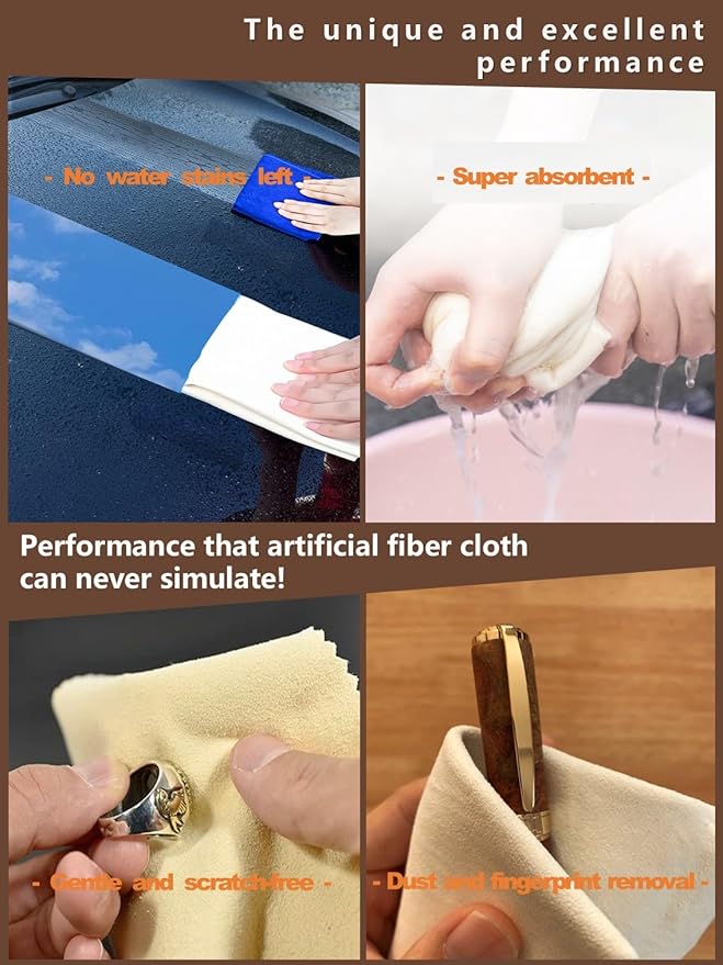 Glasses Cleaning Cloth Chamois Leather Natural Premium Cloth, Eye Glass Clean