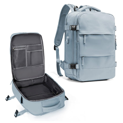 coowoz Travel Backpack Carry On for Women Man Gym Backpacks with Laptop Compartment Mochila de Viaje Teacher Personal Item Backpack Airplane Accessories Must Haves Grey Small