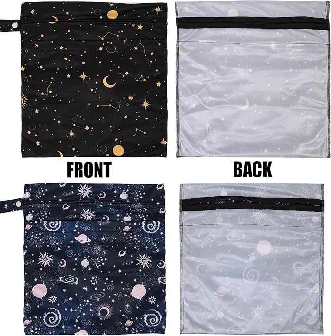 2pcs Travel Waterproof Laundry Bag, Cloth Diaper Wet Dry Bags