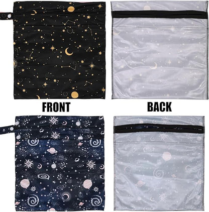 2pcs Travel Waterproof Laundry Bag, Cloth Diaper Wet Dry Bags