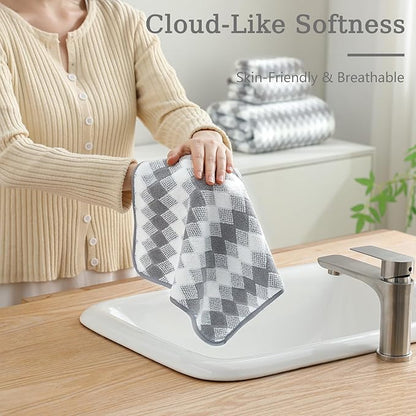 Bath Towel Set Gray 4Pack-35x70 Towel, 600GSM Ultra Soft Microfibers Bathroom
