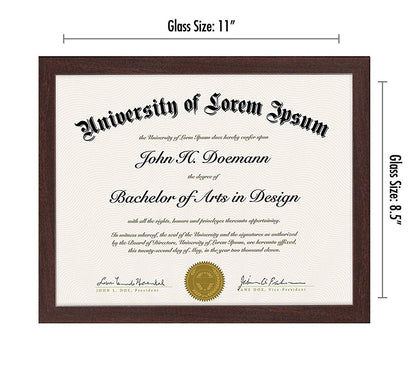 Americanflat 8.5x11 Diploma Frame with Shatter-Resistant Glass - Document Frames with Engineered Wood - Legacy Collection - Certificate Frame for Tabletop and Wall Display - Mahogany