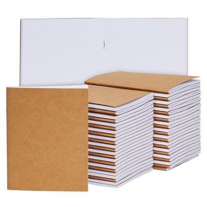 Paper Junkie 48-Pack Small Blank Notebooks Bulk - 4.25 x 5.5 in Brown Kraft Paper - Mini Journals Bulk Notebooks for Kids Sketching & Journaling