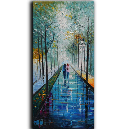 Tyed Art- 48x24inch Wall Art Landscape Oil Painting,Modern Textured Trees Abstract Wall Art Paintings,Wall Art for Living Room,Bedroom Office Wall Decor,Framed Canvas Wall Art