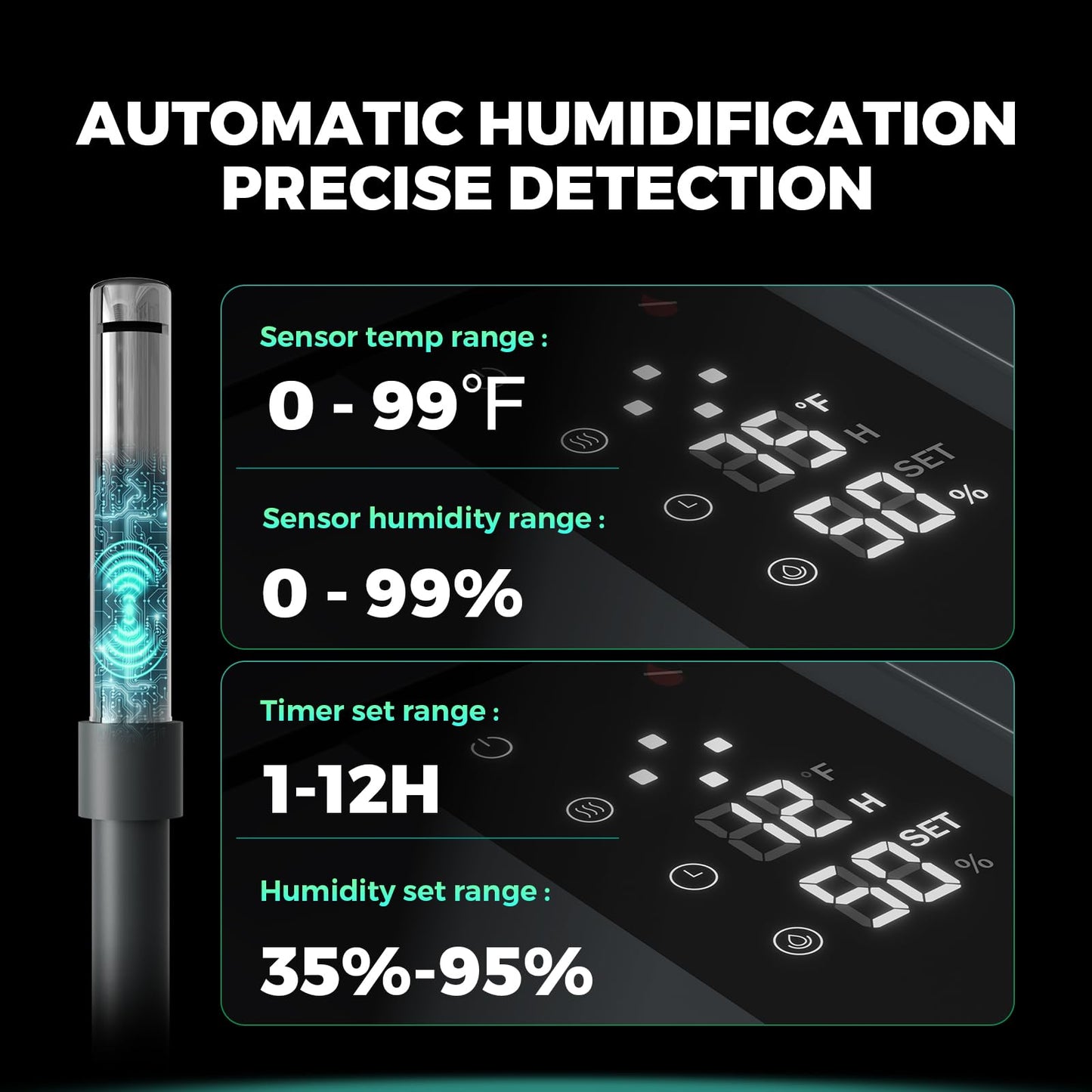 MARS HYDRO Plant Humidifier 5L,with Adjustable Humidity,Timer Function,Ultrasonic Precise and Silent Operation,No-Leak Seal for Grow Tent,Indoor Planting,Greenhouse,Bedroom